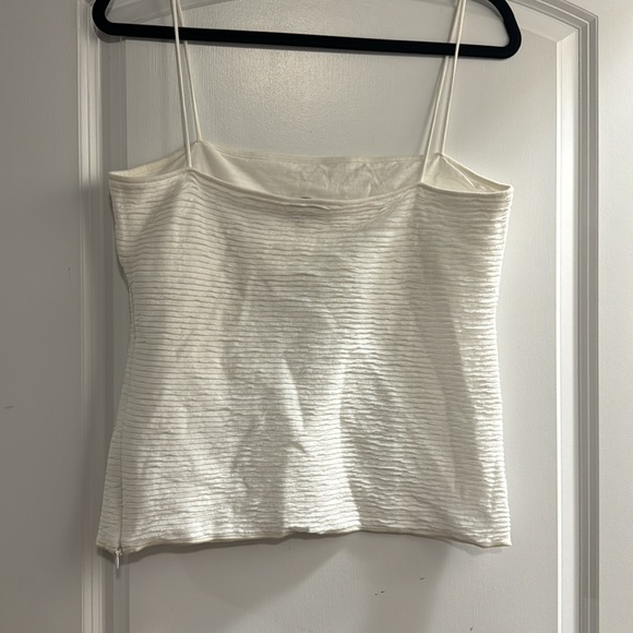 Armani Collezioni  xl white ribbed side zipper tank - Picture 3 of 3